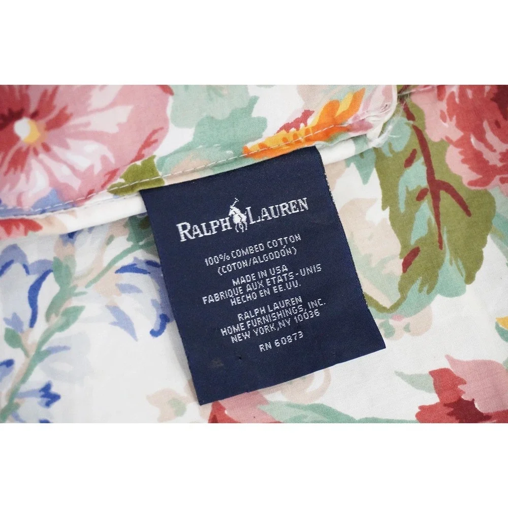 VTG Ralph Lauren Southampton Beach House White Floral KING Quilted Comforter